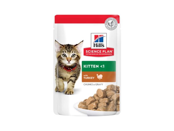 Hill’s Science Plan Tender Chunks In Gravy Kitten Turkey Pouches - 85g