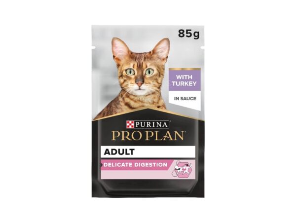 Purina Pro Plan Delicate Digestion Wet Cat Food, Turkey in Gravy, 26 x 85g