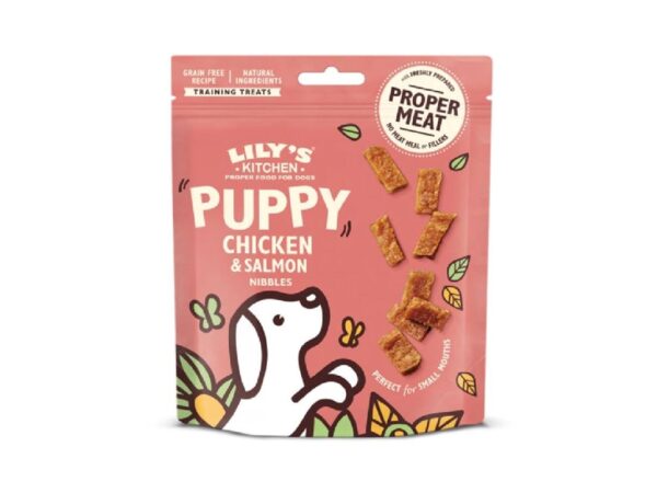 Lilys Kitchen Chicken and Salmon Nibbles Puppy Treats - 70G