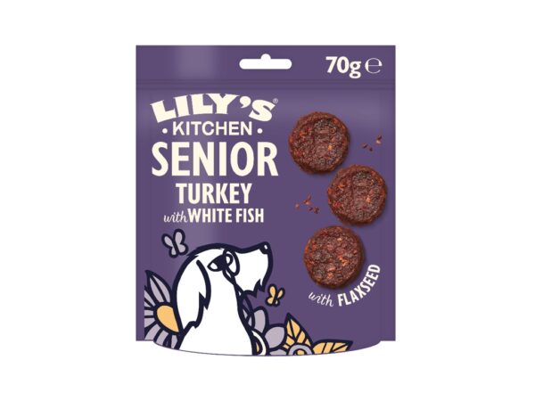 Lilys Kitchen Turkey & Whitefish Senior Dog Treats 70G