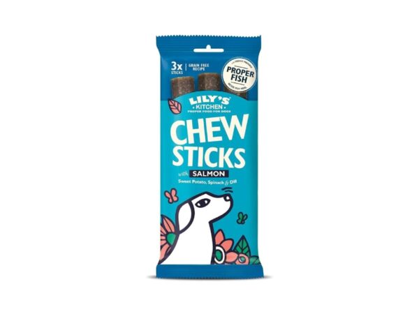 Lily's Kitchen Dog Chew Sticks w/ Salmon Dog Treats - SALMON/120G