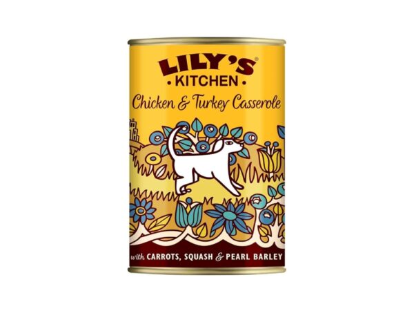 Lily's Kitchen Chicken and Turkey Casserole Canned Dog Food - 400g