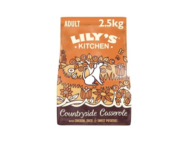 Lily's Kitchen Countryside Casserole with Chicken, Duck & Sweet Potatoes Adult Dry Dog Food - 2.5KG