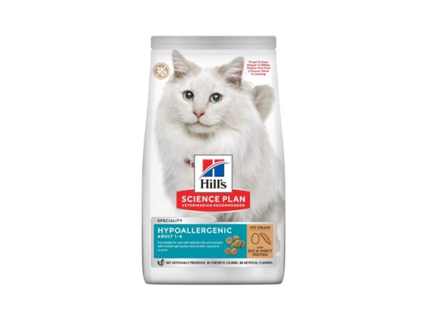 Hill’s Science Plan Hypoallergenic Adult Cat Food No Grain Egg & Insect Protein -1.5kg