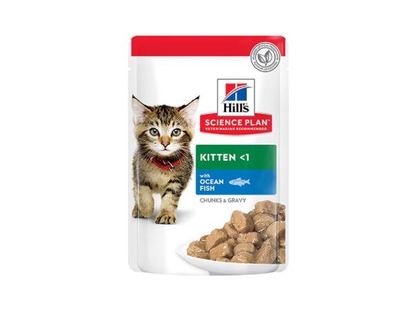 Hill’s Science Plan Tender Chunks In Gravy Kitten With Ocean Fish Pouches -85g