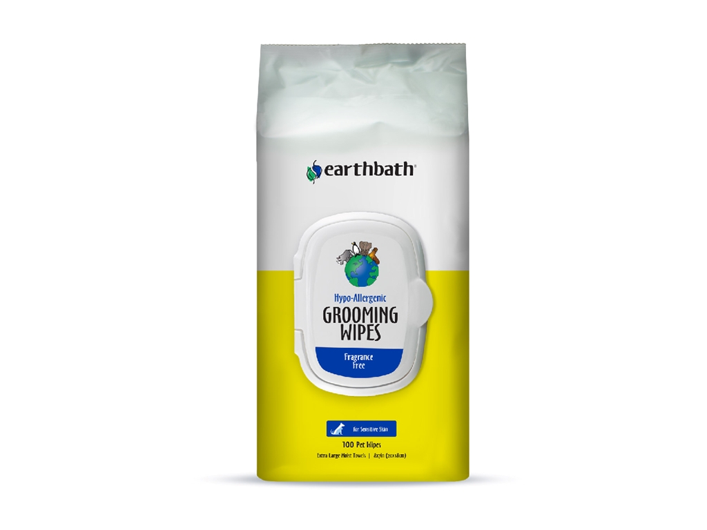 Earthbath Hypo-Allergenic Grooming Wipes - Fragrance Free (100 Sheets)