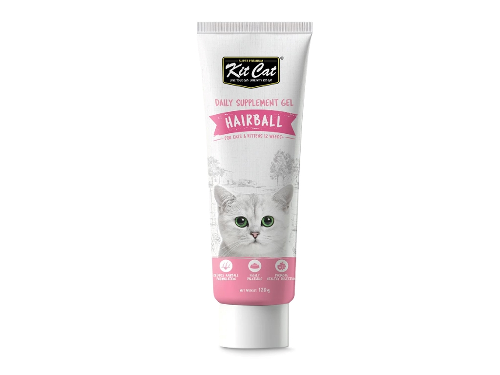Kit Cat Daily Nutritional Supplement Gel for Cats & Kittens – Hairball (120g)