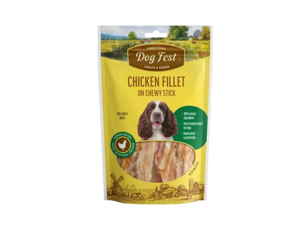 Dog Fest Chicken Fillet on Chewy Stick For Adult Dogs - 90g