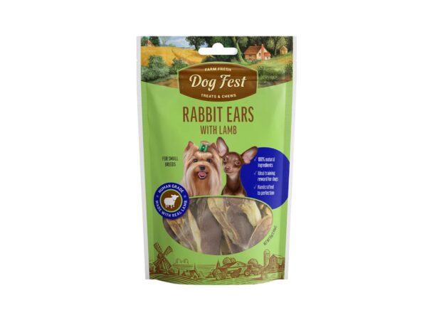 Dog Fest Rabbit Ears with Lamb for Mini-Dogs - 55g