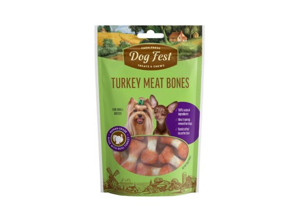 Dog Fest Turkey Meat Bones for Small Breeds - 55g