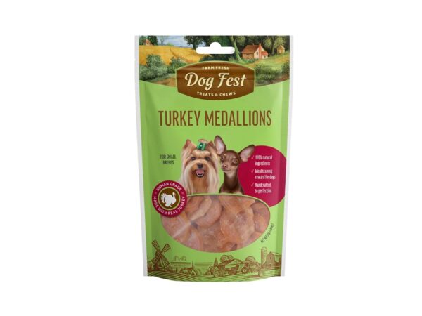 Dog Fest Turkey Medallions for Small Breeds - 55g