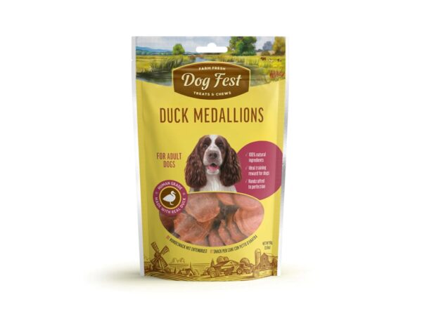 Dog Fest Duck Medallions for Adult Dogs - 90g