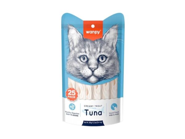 Wanpy Creamy Lickable Cat Treats – Tuna - 14gx25