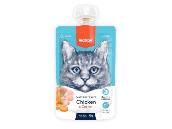 Wanpy Tasty Meat Paste Chicken with Carrot for Cats - 90g