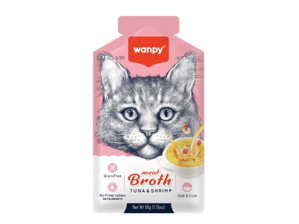 Wanpy Meat Broth Tuna & Shrimp for Cats