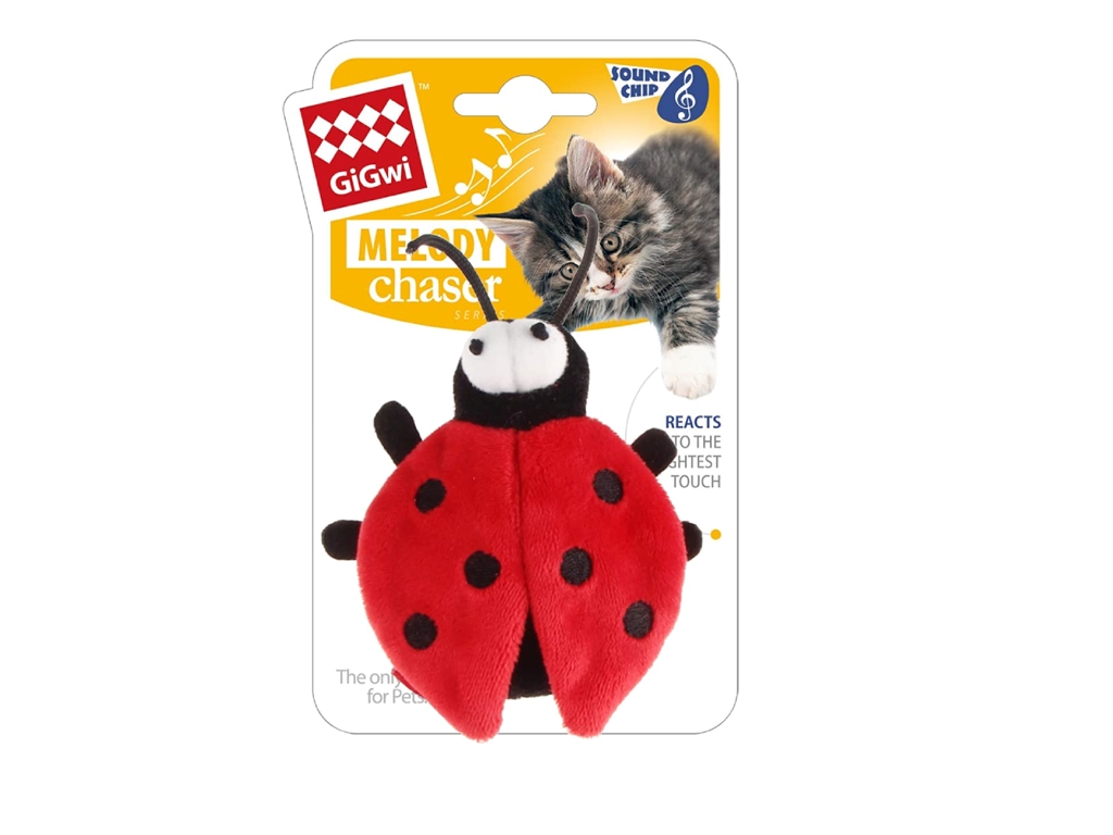 GiGwi Melody Chaser Beetle with motion Activated Sound Chip (Bee Sound)