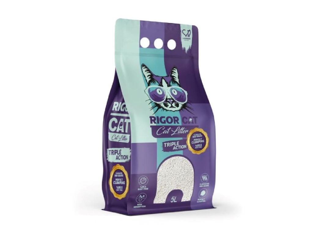 Rigor Cat Natural White Bentonite Clumping Litter - Lavender 5L