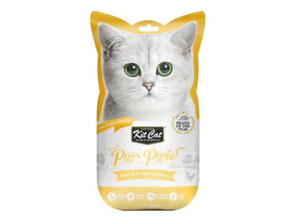 Kit Cat Purr Puree Chicken & Fiber (Hairball) 4x15g