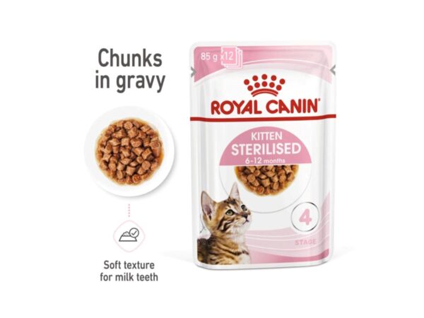 Feline Health Nutrition Kitten Sterilised Gravy (WET FOOD - Pouches) 12x85G