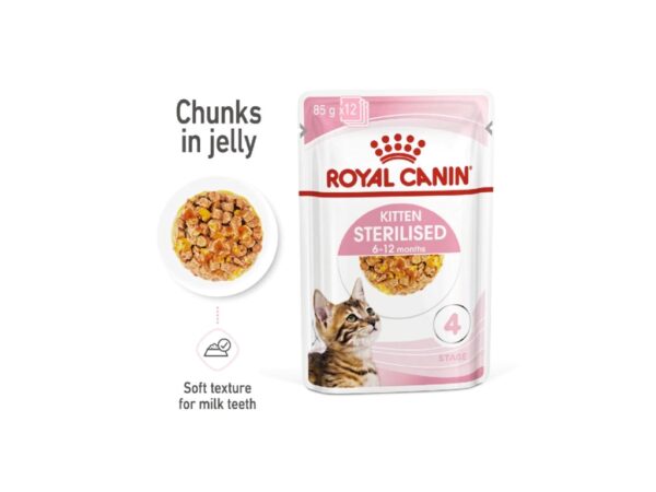 Feline Health Nutrition Kitten Sterilised Jelly (WET FOOD - Pouches) 12 x 85g